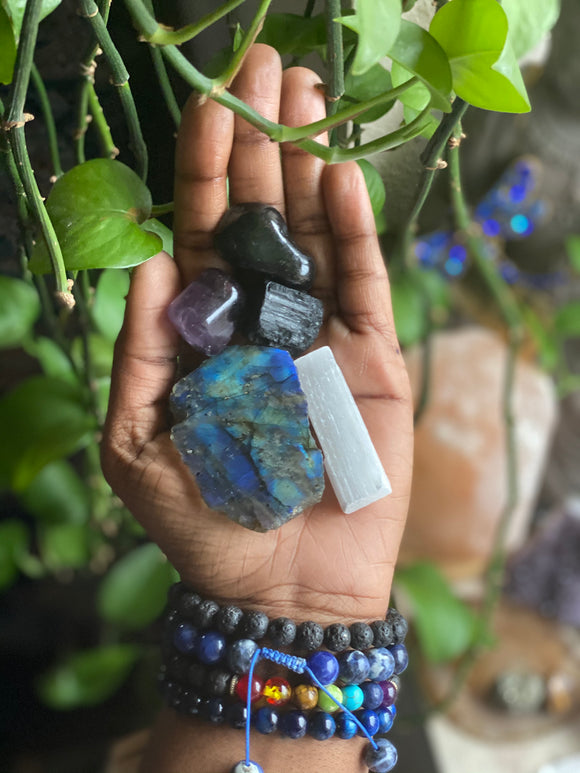 “Negativity Doesn’t Live Here”  Protection Crystal Set